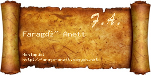 Faragó Anett névjegykártya