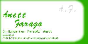 anett farago business card